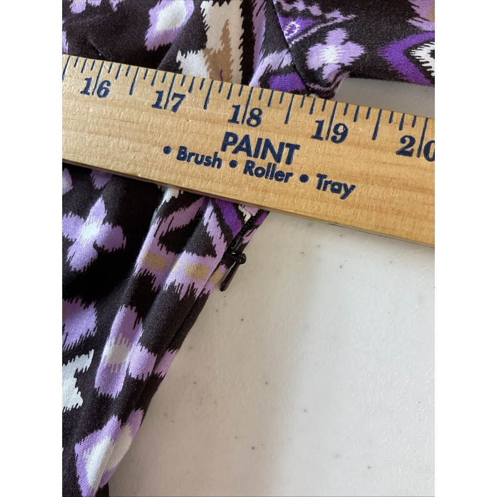 Tory Burch Dress sz 8 Purple Brown Ikat Tribal Print Cotton Caftan Tunic Boho - Picture 8 of 10